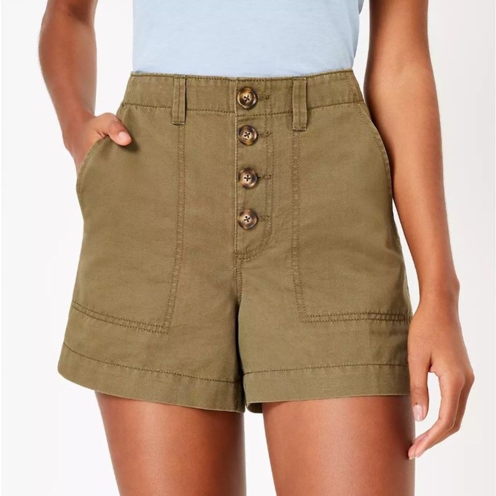 LOFT Casual Button Front Utility Shorts | Size 4